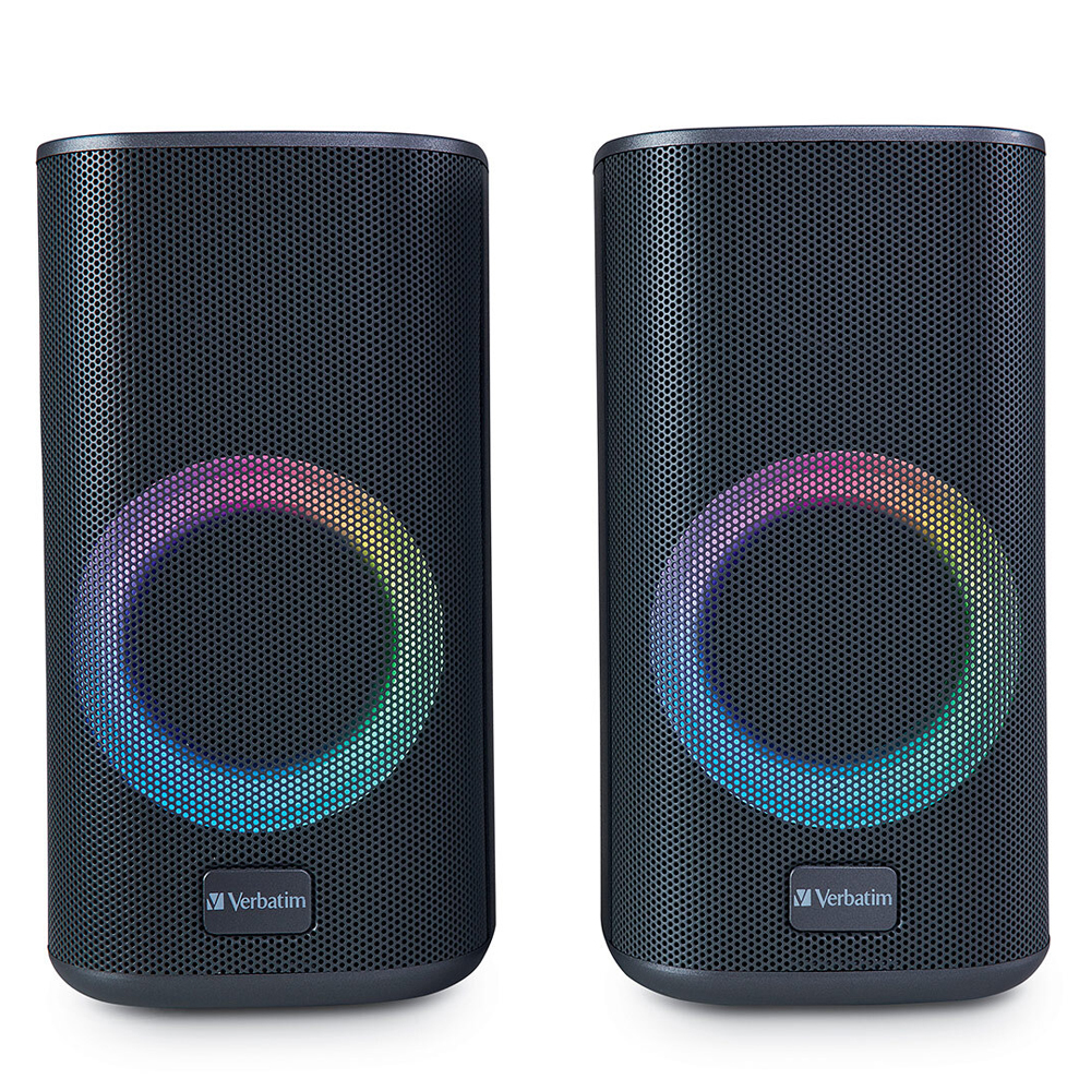 bocinas rgb escritorio gaming grafito                                 